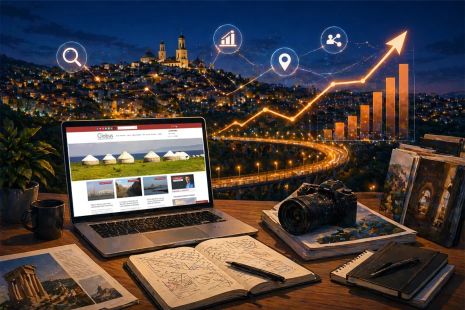 Mario Darmini (Digital Mission) analizza i dati Search Console di Globus Rivista: dashboard con 1.22 milioni di impressioni e strategie di posizionamento SEO nazionale.