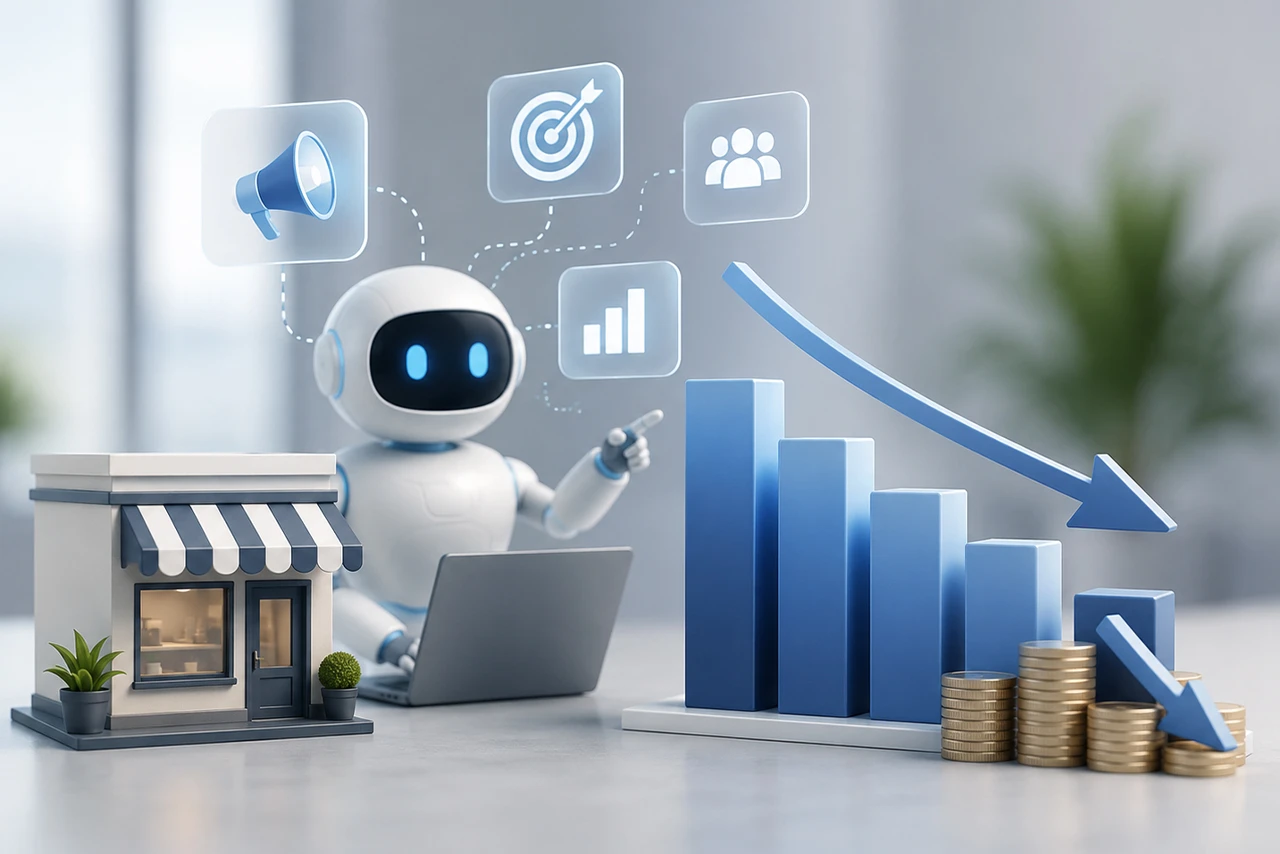 Mario Darmini (Digital Mission) spiega agli imprenditori calabresi come abbattere i costi di marketing del 40% attraverso l'Intelligenza Artificiale.